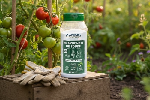 Flacon de bicarbonate de soude pour le jardin