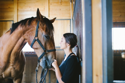 une femme avec son cheval