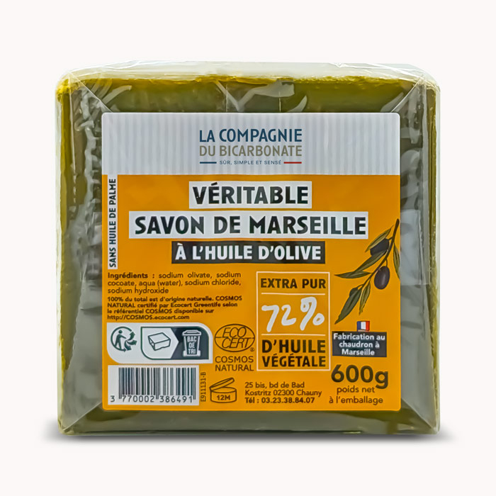Savon de Marseille SANS HUILE DE PALME - 600 g