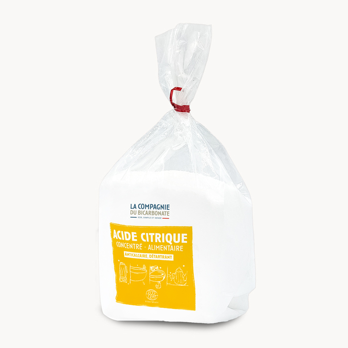 Acide citrique alimentaire 1kg vu de côté
