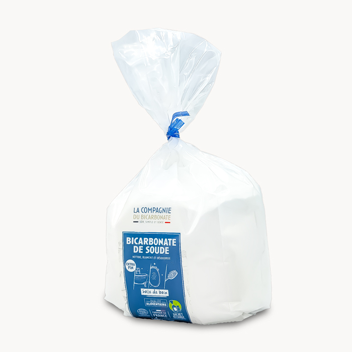 bicarbonate extra-fin 1kg sachet plastique vu de côté
