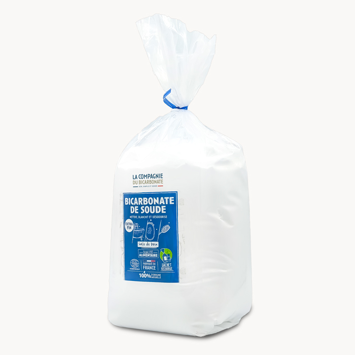 bicarbonate extra-fin 3kg sachet plastique vu de côté