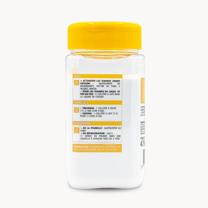 Bicarbonate de soude spécial cuisine vu de dos