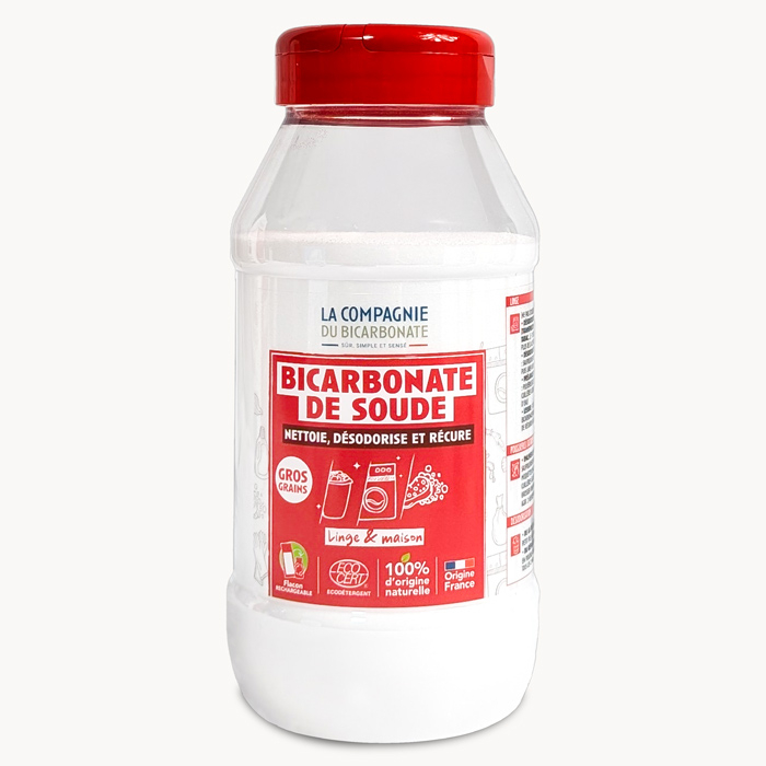Bicarbonate en flacon de 1 kg pour l'entretien du linge et de la maison