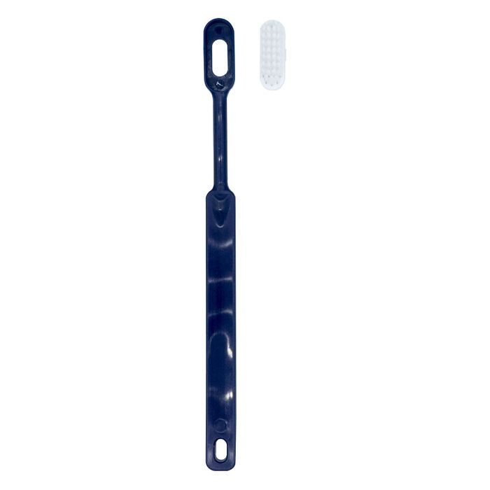 Brosse à dents bleue marine à tête rechargeable caliquo (manche en bioplastique)