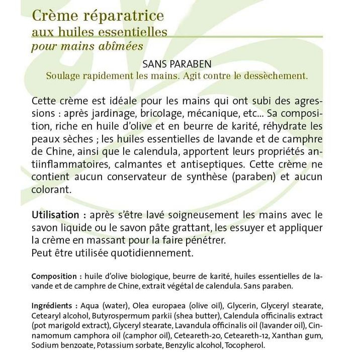 texte Crème mains abîmées Marius Fabre 75 ml