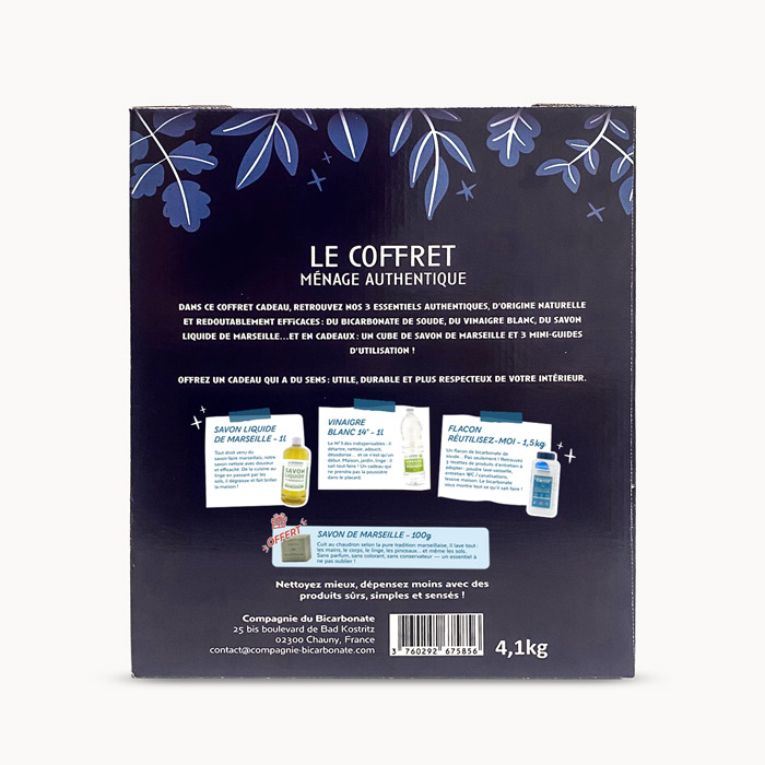 Le coffret ménage authentique et ses 3 produits essentiels.
