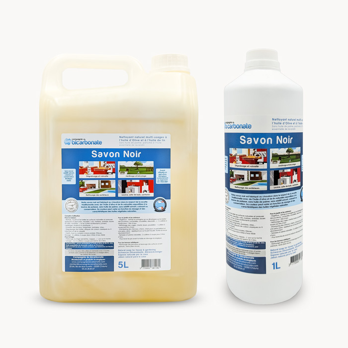 Gamme savon noir Compagnie du Bicarbonate au Lavandin 1 litre et 5 litres