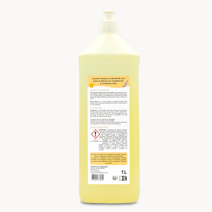 Liquide vaisselle aux eaux florales format 1L de dos