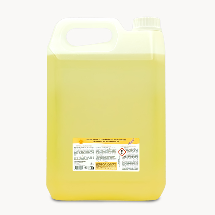 Liquide vaisselle aux eaux florales format 5L de dos 