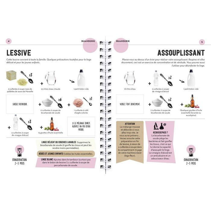 Livre "Fabriquer sa lessive, son dentifrice, son shampoing, ses produits d'entretien..." par Régine Quéva - lessive et assouplissant