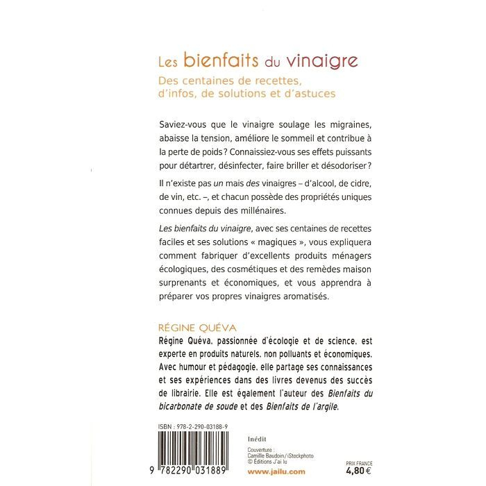 Livre vinaigre Régine Quéva - Verso