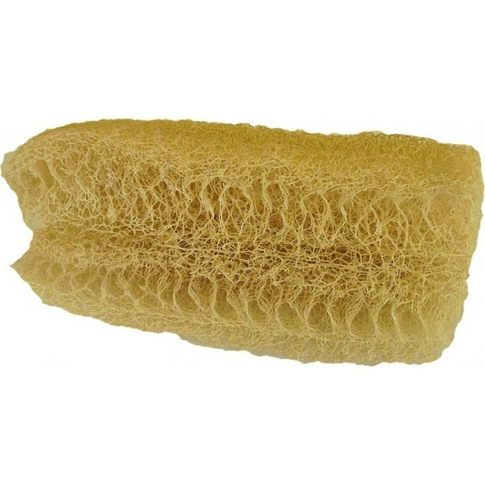 Demi loofah coupé dans le sens de la longueur (fibres plus rigides à l'intérieur)