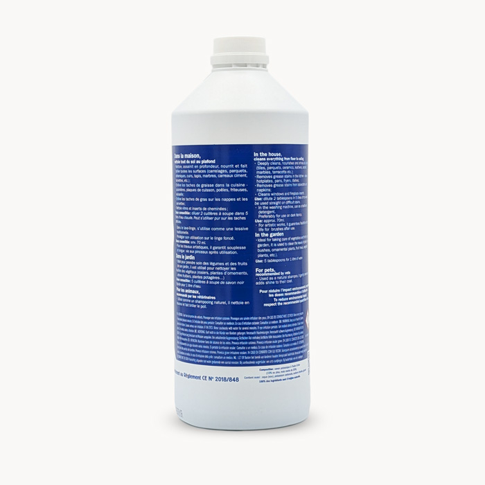 Savon noir liquide Marius Fabre à l'huile d'olive pour tout nettoyer et protéger le jardin (utilisable en agriculture biologique)