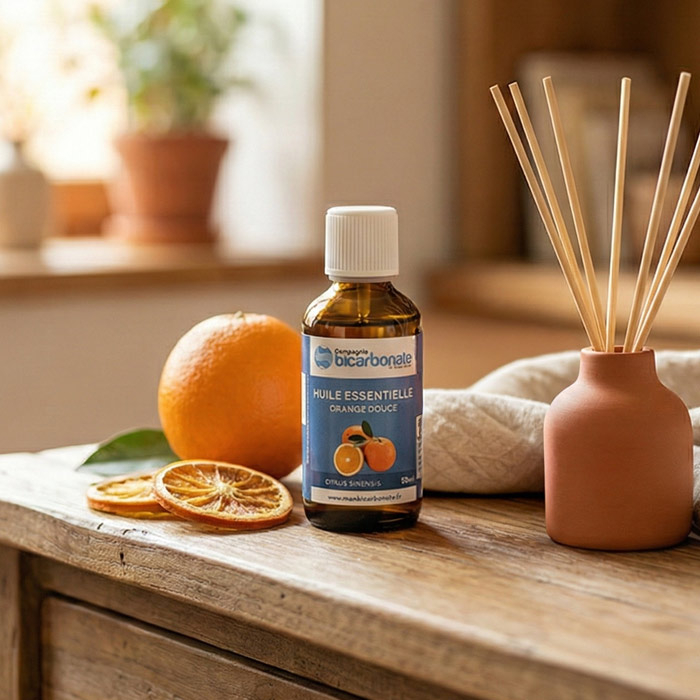 Notre flacon d'huile essentielle à l'orange douce
