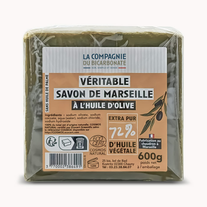 Savon de Marseille SANS HUILE DE PALME - 600 g
