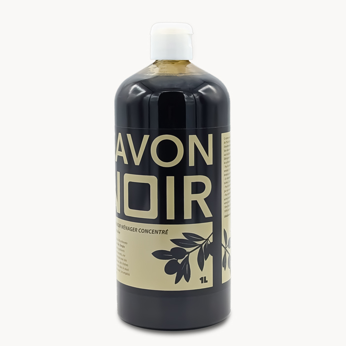 savon noir liquide à l'huile d'olive 1L vu de côté
