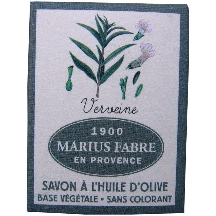 Marseille parfumé Verveine Marius Fabre 40 g (vue de face)