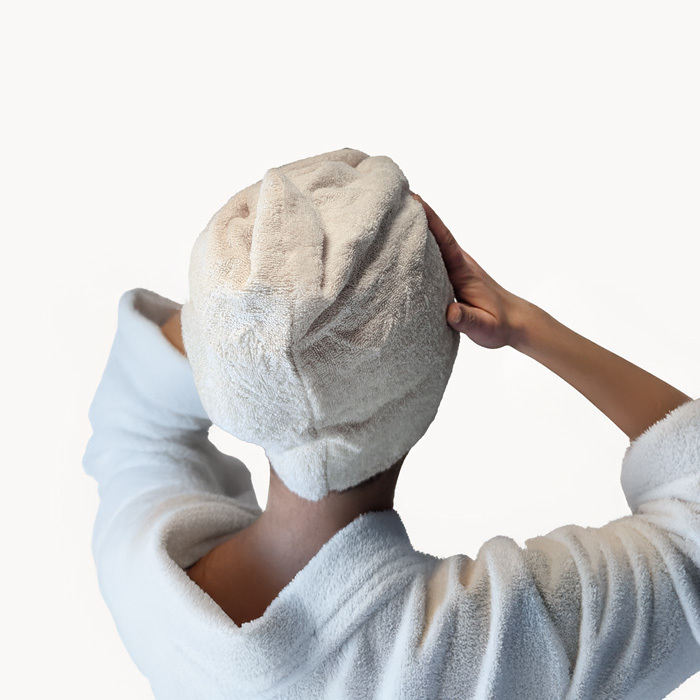 Serviette cheveux en coton