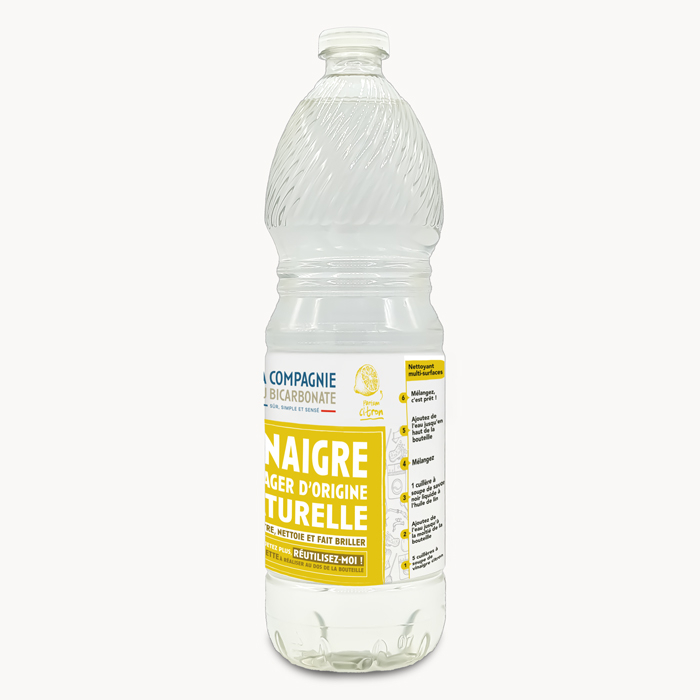 vinaigre blanc ménager citron 1L vu de côté