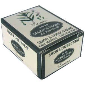 Savon de Marseille parfumé Verveine Marius Fabre 40 g (vue de face)