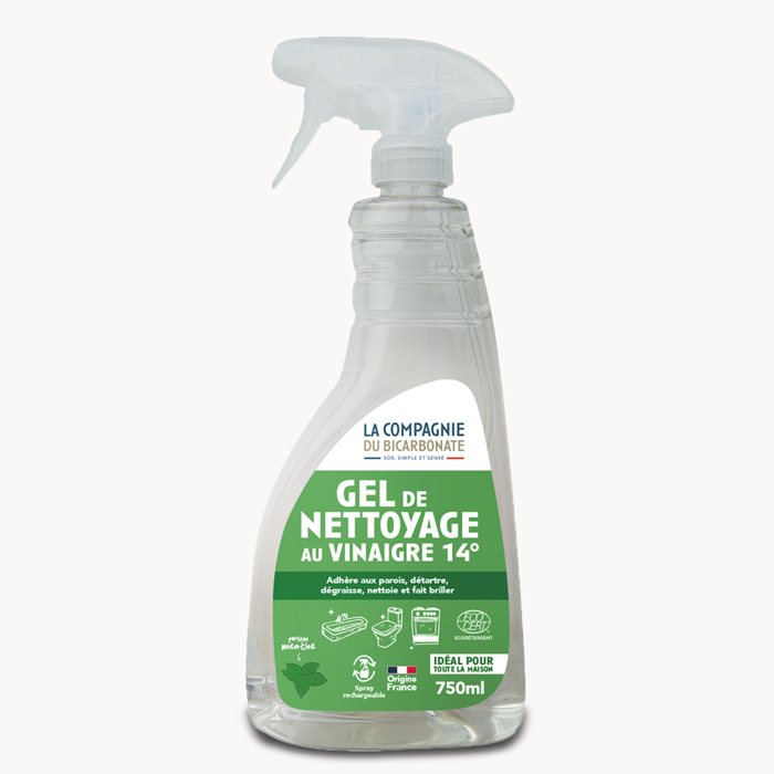 Vinaigre 14° à la menthe en gel Ecocert - spray 750 ml