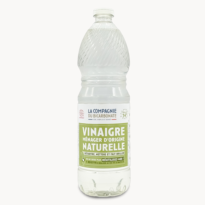 Vinaigre blanc français d'origine naturelle concentré à 14 °- 1 litre