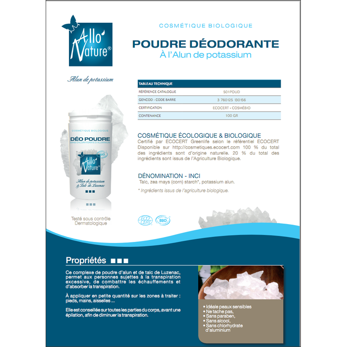 Fiche technique Poudre Pierre d'Alun