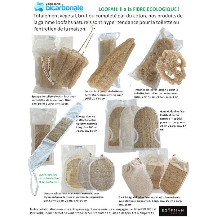 Gamme complète Loofah de la Compagnie du Bicarbonate