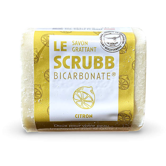 Savon grattant au bicarbonate,  parfum citron