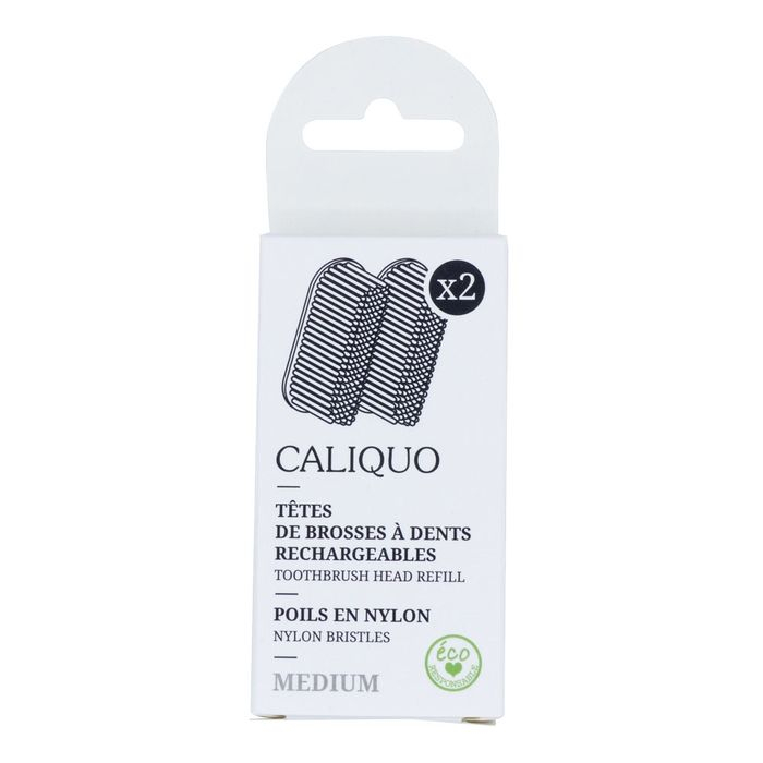 Pack recharge 2 têtes medium de brosse à dents Caliquo