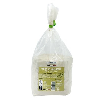 Argile naturelle bentonite extra-fine – 1kg (Terre de Sommières) - Ecocert
