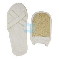Loofah Kit de bain (gant et chaussons slippers)