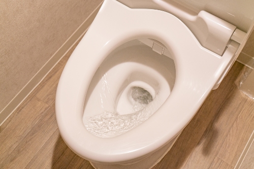 chasse d’eau dans les toilettes