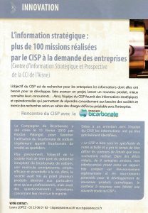 Article la Compagnie du Bicarbonate - CCI Infos Aisne décembre 2011