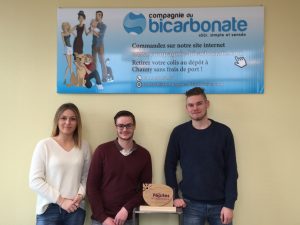 Alternants de la Compagnie du Bicarbonate en 2018 : Océane Dosigian, Dimitri Royer et Geoffrey Lopez