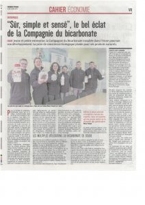 Reportage presse du Courrier Picard le 09 avril 2018 sur la Compagnie du Bicarbonate