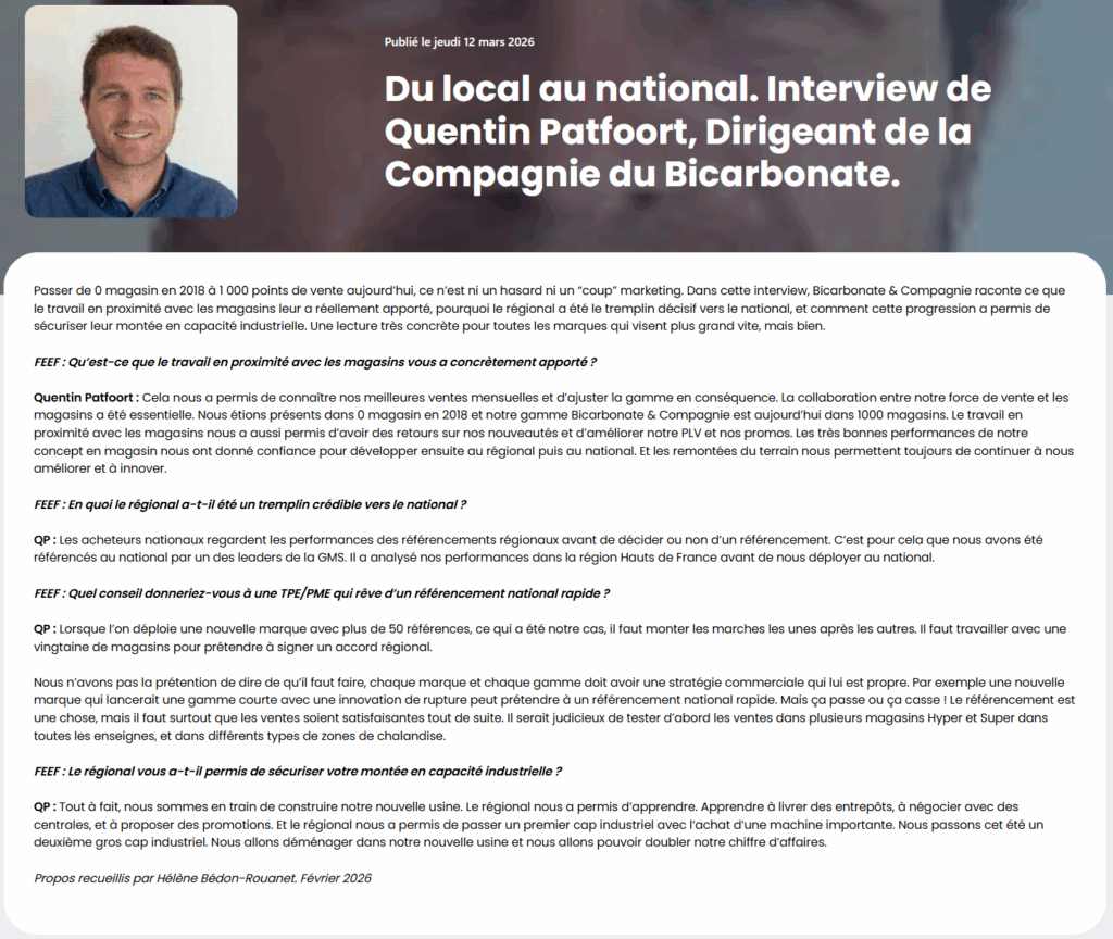 Du local au nationnal, interview de Quentin Patfoord